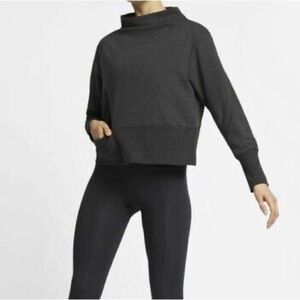 Nike ~ Versa Studio Mock Neck Sweatshirt Top Heathers Gray Small